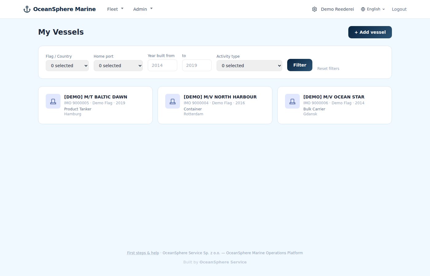 Customer portal — screen